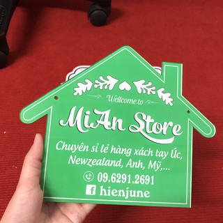 Bảng hiệu mica mẫu Ngôi nhà xinh xắn - bảng hiệu trang trí shop