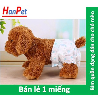 (Lẻ 1 miếng) Bỉm quần chó mèo - loại siêu thấm - đủ size (hanpet 395)