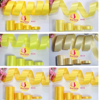 [Mã SKAMLTSM9 giảm 10% đơn 99K] Ruy băng satin lụa bóng 2 măt tone vàng ( cuộn 5m)