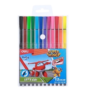 [Chính hãng] Bút màu nước Super Wings Deli - 12 màu - EC10700