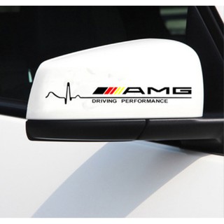 Bộ 2 Tem dán gương chiếu hậu ô tô AMG đen