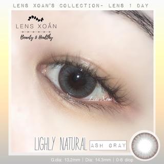 KÍNH ÁP TRÒNG 1 NGÀY LIGHLY NATURAL ASH GRAY - LENS TOWN - LENS XOẮN