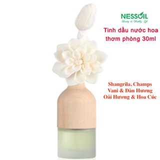 Bộ tinh dầu nước hoa thơm phòng Eyun nhiều mùi hương gồm 1 chai tinh dầu nắp gỗ 30ml + hoa khuếch tán tinh dầu