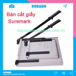 Bàn cắt giấy A4 sắt gỗ Suremark có cữ chặn giấy tiện lợi - sản phẩm cao cấp (30.4x20.5)cm SUKADO