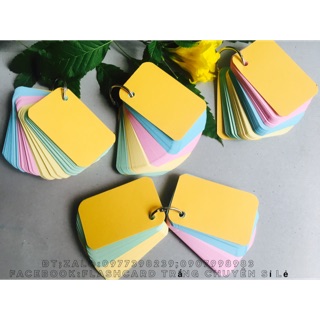 Flashcard 1000 thẻ trắng mix màu học từ vựng tiếng Đức Anh Nhật Hàn Trung thẻ 4 màu 5x8cm
