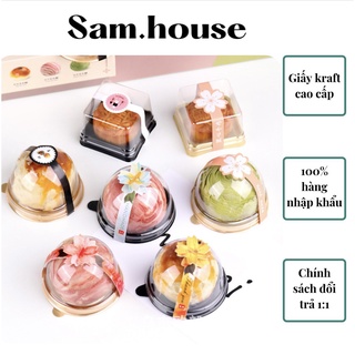 Hộp Nhựa Đế Vàng Đựng Bánh Nắp Hình Trong Suốt ( Đựng Bánh Trứng , Bánh Trung Thu,...)