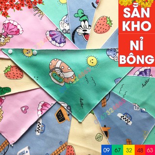 Yếm nỉ bông cực mềm mại họa tiết ngộ nghĩnh kèm cúc bấm tiện lợi cho bé yêu