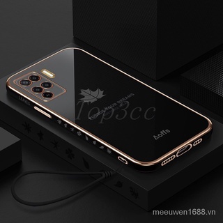 Ốp điện thoại QIANZI họa tiết lá phong thời trang cho Oppo A94 A94