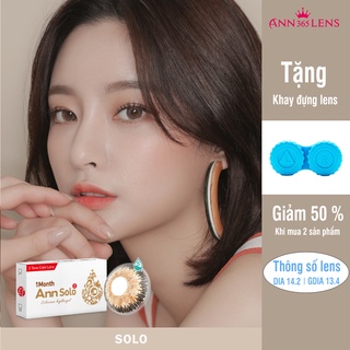 Lens mắt 1 tháng màu nâu cam Solo ANN365 chống tia UV dùng 12H/ ngày dành cho mắt nhạy cảm
