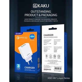 Củ sạc nhanh chính hãng Kaku mã KSC-407  Có 3 cổng USB Giá 90k bảo hành: 1 năm