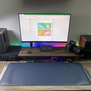 [2 MẶT_800x300] Lót Chuột Da Cỡ Lớn - Mousepad 2 Màu Black &amp; Orange