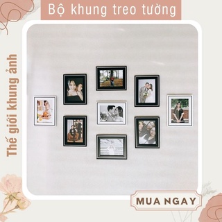 Combo 9 khung ảnh treo tường gồm 9 khung 13x18, tặng kèm đinh và móc treo