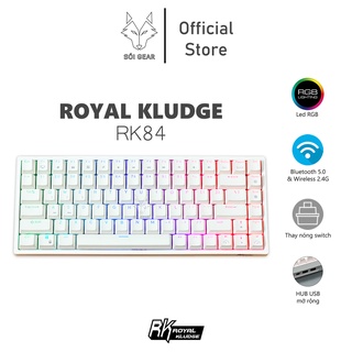 Bàn phím cơ không dây Royal Kludge RK84 HOTSWAP, Led RGB, Type C, Bluetooth 5.0, Wireless 2.4G, Đen/Trắng