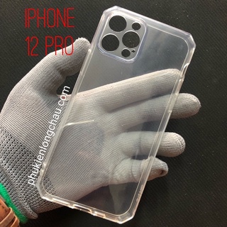 Ốp Lưng iPhone 12 Pro Chống Sốc Viền Vuông Bảo Vệ Camera Dẻo Trong Suốt
