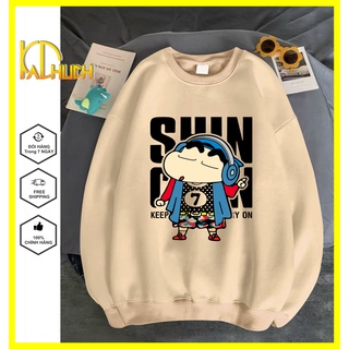 Áo sweater unisex in nhóc shin dễ thương,vải nỉ bông mềm mịn