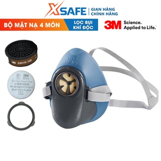 Bộ mặt nạ phòng độc 3M HF52-3301K-7711-385 (4 món) phòng hơi hữu cơ, lọc bụi, dùng phun sơn, phun xịt hóa chất - xsafe