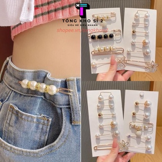 PVN40423 Set 4 kim băng, gim cài quần thu nhỏ eo, khuy cài áo siêu hot cá tính