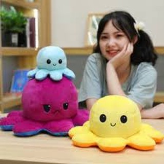 Gấu Bông Đồ Chơi Cho bé Bạch Tuộc Cảm Xúc có 2 mặt khác nhau, nhiều màu vải nhung cao cấp co dãn 4 chiều