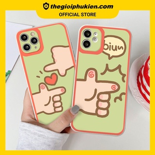 Ốp iphone - Ốp lưng iphone cạnh vuông viền camera Bàn tay đáng yêu dành cho ip 6 đến 14promax - ng022