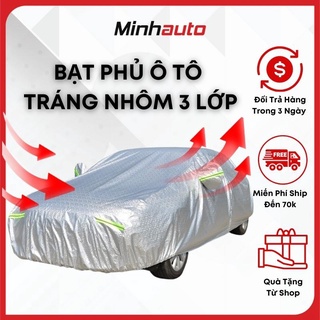 Bạt Phủ Ô Tô, Bạt Phủ Xe Ô Tô 3 Lớp CAO CẤP Tráng Nhôm, Chống Nắng, Chống Mưa, Chống Cháy