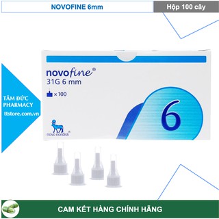 Kim tiêm Insulin NOVOFINE 6mm [Hộp 100 cây] - Kim bánh ú / đầu kim tiểu đường