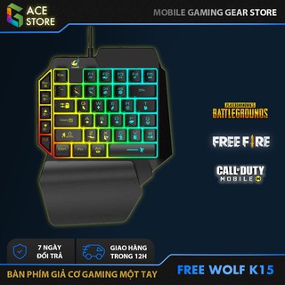 FREE WOLF K15 | Bàn phím giả cơ gaming một tay