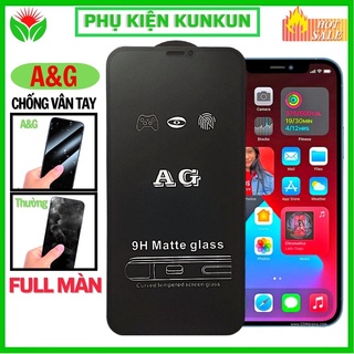 Cường lực chống vân tay iphone 7 plus 8 plus 11 pro max x xr xs max 12 pro max 13 pro max 6 6s - Full Màn AG Nhám