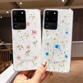 Ốp điện thoại trong suốt ướp hoa khô cho Samsung Galaxy S20 Ultra Note 10 Plus S10