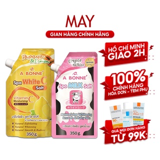 Combo Muối Tắm Sữa Bò + Vitamin C Spa A Bonne' Thái Lan Giúp Tái Tạo Da, Làm Mềm Da 350g (Có Vòi)