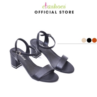 Dép Sandal Nữ Đế Vuông Viền Ánh Kim Mũi Nhọn Quai Ngang Bằng Da Pu Đế Cao 5Cm Evashoes - EVA0063