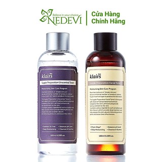 Nước Hoa Hồng Dear Klairs Supple Preparation Unscented/ Facial Toner 180ml - NEDEVI Chính Hãng