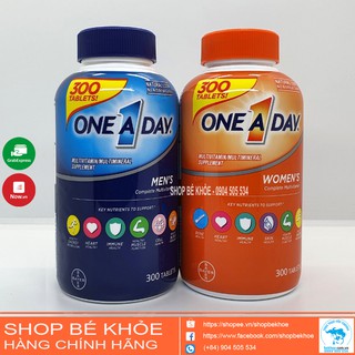 Vitamin tổng hợp One a day dưới 50 tuôi - One A Day Complete Multivitamin For man, For woman's 300v