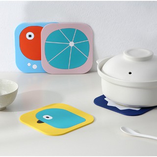 Tấm lót nồi lót cốc silicon hoạt hình siêu cute - Nhà Mỵ Shop