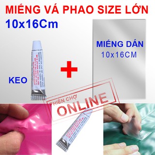 Bộ vá phao size lớn 10x16cm + keo nhiệt siêu dính