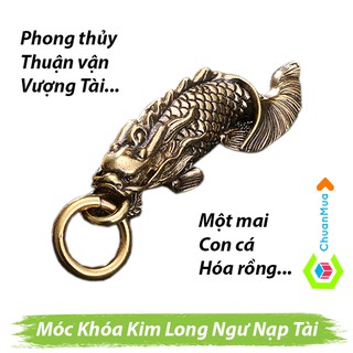 Móc Chìa Khóa Bằng Đồng Phong Thủy Kim Long Ngư (Chất Liệu Đồng Thau, Cao Cấp, Giá Sỉ, Cầu Tài, Vượng Vận, Quà Tặng...)