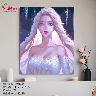 Tranh tô màu theo số Gam cô gái nàng thơ CN4441 40x50cm đã căng khung