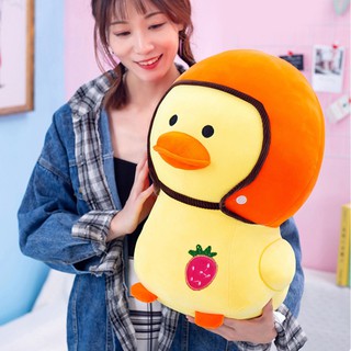 GẤU BÔNG VỊT ĐỘI NÓN BẢO HIỂM (40 CM) GB90 (VÀNG PHỐI CAM)