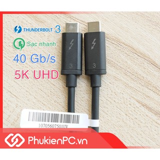 Cáp Thunderbolt 3 hai đầu đực dài 0.5M 40GB 5K