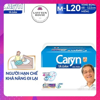 Tã bỉm dán Người lớn Caryn siêu thấm ML 20 miếng,tã người già size m dành cho người hạn chế khả năng đi lại