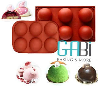 Khuôn mousse silicon hình bán cầu 6 ô