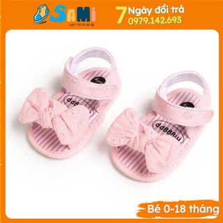 [Hàng Cao Cấp] Giày tập đi đính nơ xinh xắn dễ thương cho bé, giầy tập đi đế mềm chống trơn G002