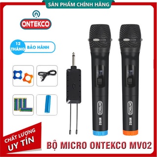 Bộ micro không dây Ontekco Mv02/ vietstar Mv01 chạy loa kéo, âm ly, dàn loa