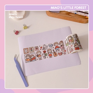 Giấy chiết washi tape MIAO'S LITTLE FOREST giấy bóng dán băng dính sticker lõi thay dùng cho sổ chiết