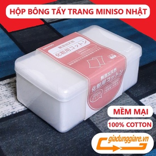 (Chính hãng) HỘP 1000 miếng BÔNG TẨY TRANG MINISO (Nội địa NHẬT BẢN) 100% cotton mềm mại thấm hút tốt - giadunggiare.vn