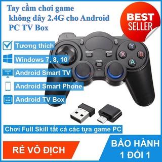Tay cầm chơi game PC / Laptop / Điện Thoại / TV Android / TV Box - Tay cầm chơi game không dây USB Bluetooth 2.4G