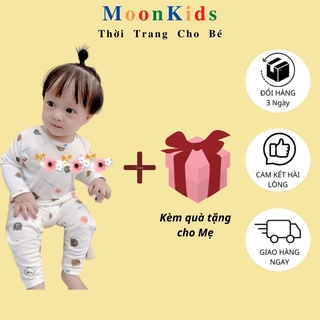 Bộ MinkyMom Dài Tay Cho Béhọa tiết Gấu BrownCực Kì Dễ Thương,Dành cho bé trai bé gái từ 7-20kg,KÈM QUÀ