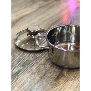 Nồi inox 3 đáy sandwich inox 430 cao cấp Fivestar Standard bếp từ nắp kính (16cm /18cm / 20cm / 24cm)