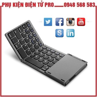 Bàn Phím Không Dây Mini Gấp Gọn Bluetooth Tích Hợp Bàn Di Chuột Touchpad B033