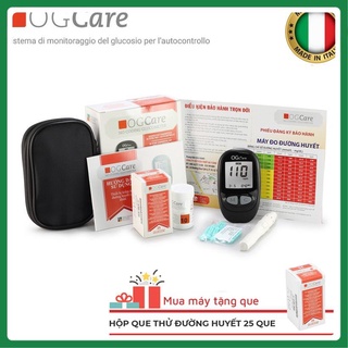 MÁY ĐO ĐƯỜNG HUYẾT OG CARE CHÍNH HÃNG TỪ ITALIA (Ý) | TẶNG KÈM 25 QUE THỬ