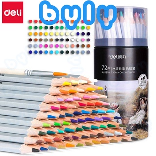 Bút Chì Màu Nước Nuevo Cao Cấp DELI Dạng Lon - Kèm 1 Cọ 68100 - 68101 - 68102 - 68114